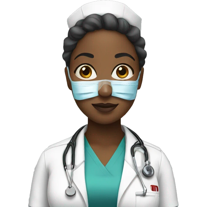 a black woman professional nurse emoji