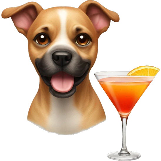 Dog with cocktail emoji