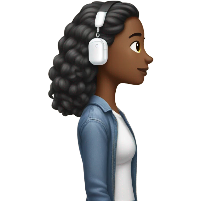 Girl on AirPods Max emoji