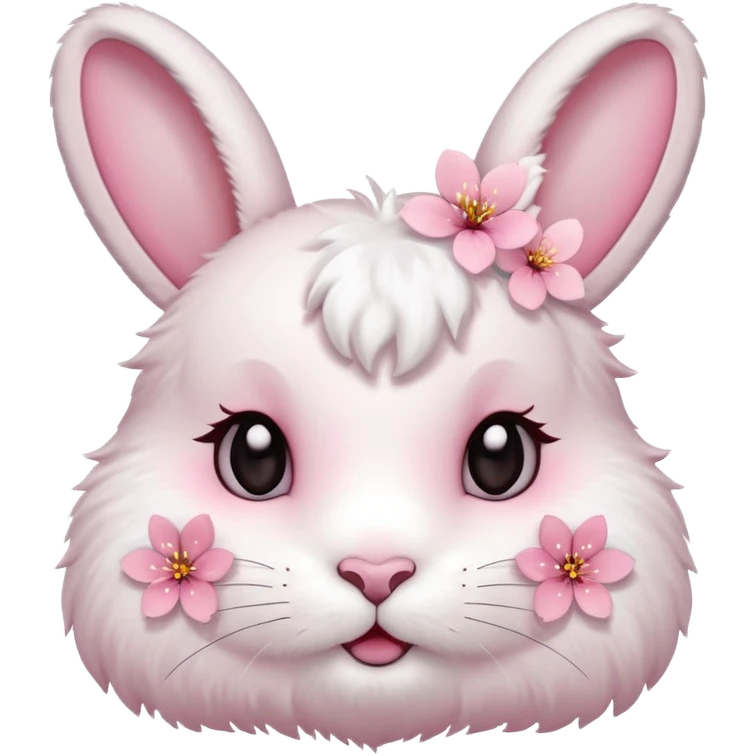 A cherry blossom with a bunny face 🌸🐰 emoji