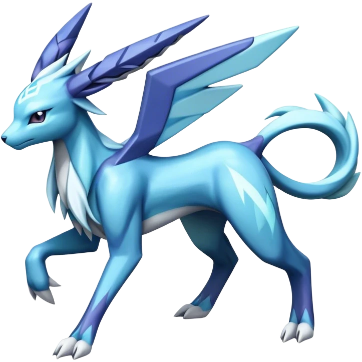 dialga-suicune-Glaceon-hybrid, full body emoji