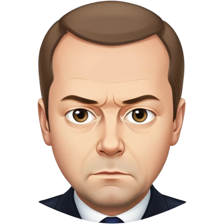 Dmitry Medvedev with a stern face emoji