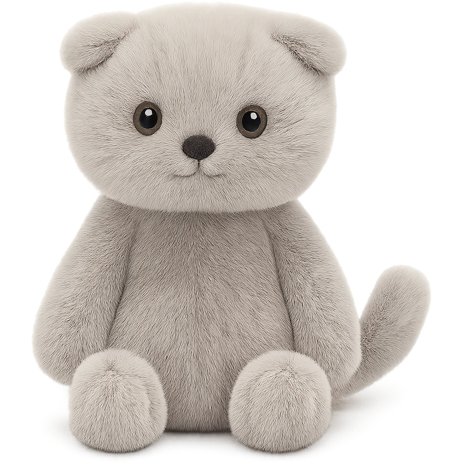 cute scottish fold kitty jellycat plushie emoji