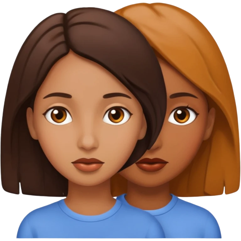 Two brown girl telepathic  emoji