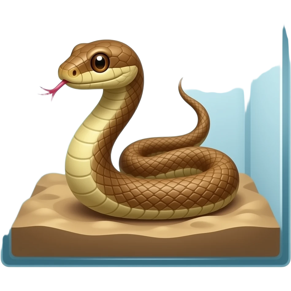 serpiente cafe en terrario cuadrado estilo emoji iphone emoji