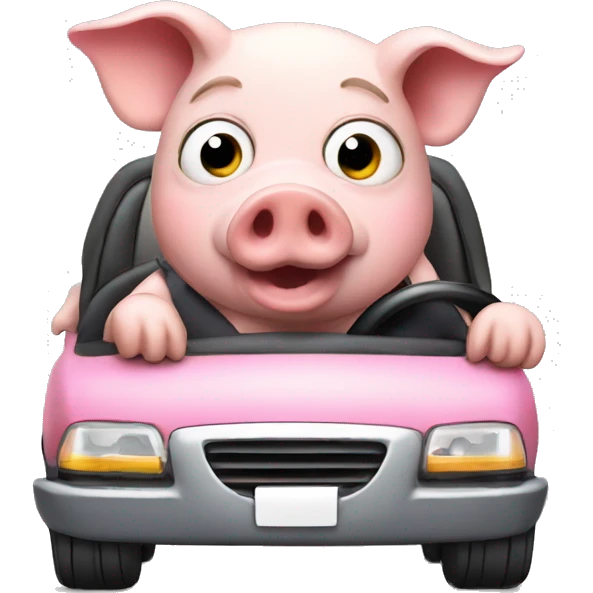 A pig driving a car emoji