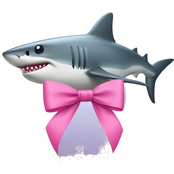 shark with a pink bow emoji