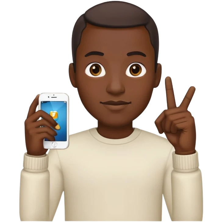 Black guy iphone emoji pointing emoji