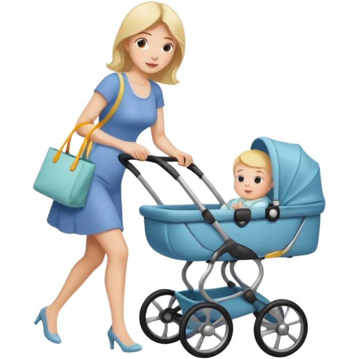 lady shopping with baby emoji