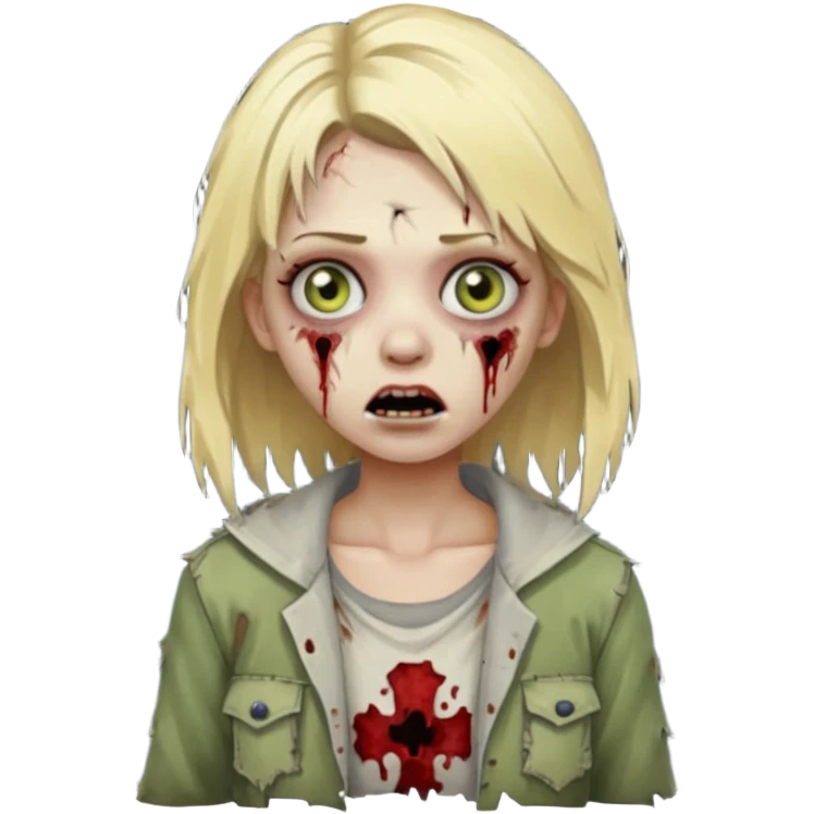 girl zombie with blonde hair emoji
