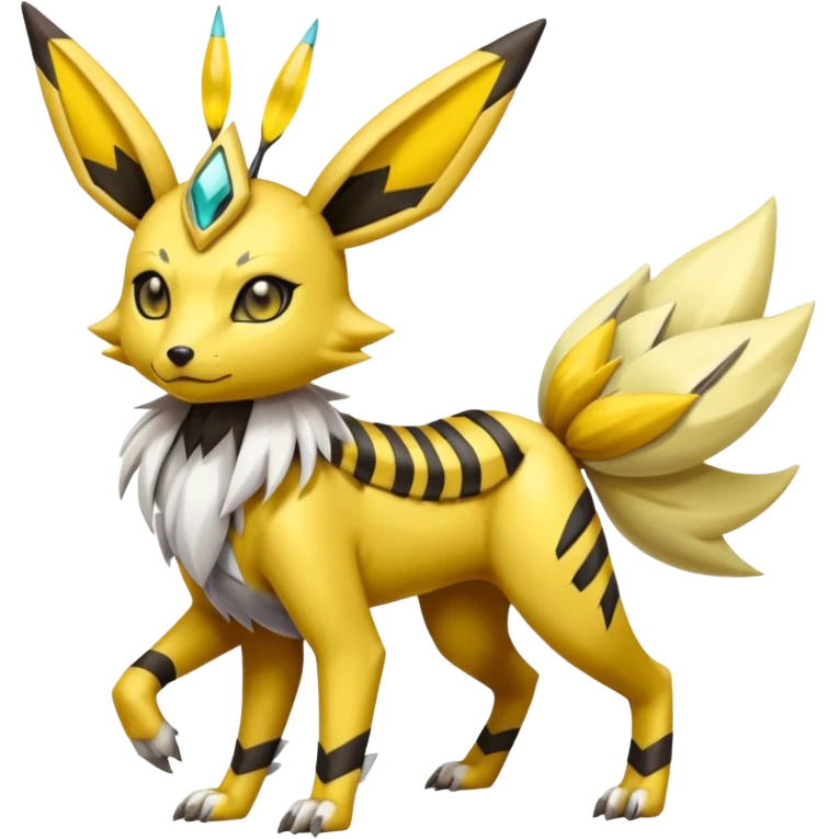 Meloetta-Renamon-Umbreon-Jolteon-Beedrill-Manectric-hybrid-fusion, full body emoji