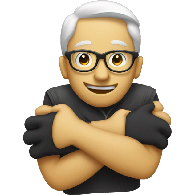 put the nerd emoji face and the hug emoji hands together emoji