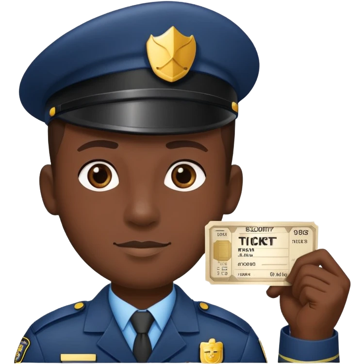 security guard holding a ticket emoji