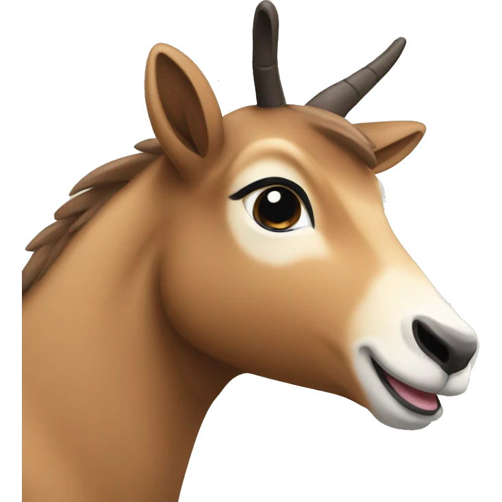 happy smiling brown chamois left hoof up emoji