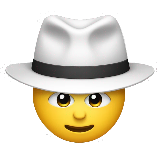 White hat with face without elements emoji