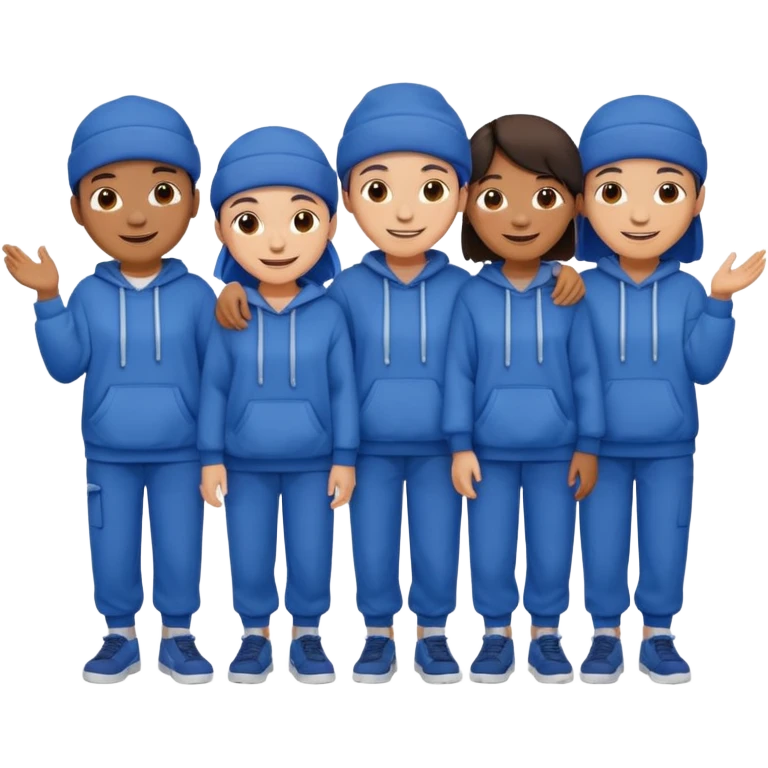 Cholos vestidos de azul con ropa ancha emoji