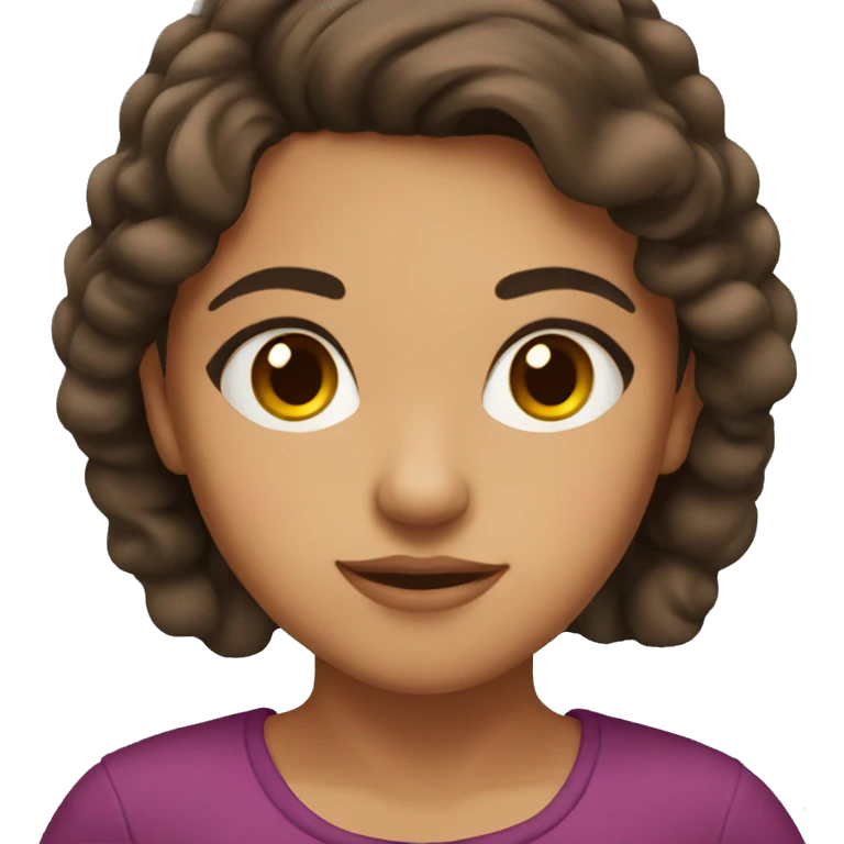 A mexican girl with brown hair and brown eyes emoji