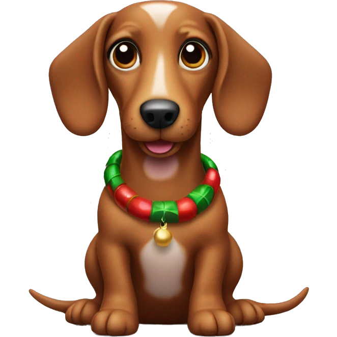 cute Christmas sausage dog emoji
