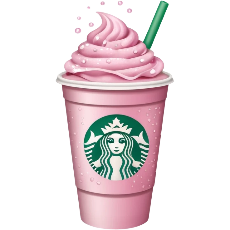 Light pink Starbucks coffee with sparkles emoji