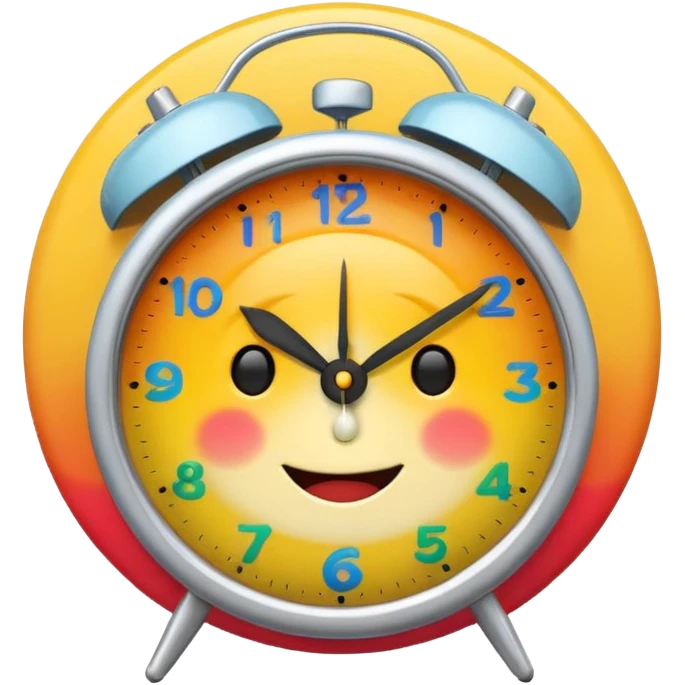 party, alarm clock, sunset MORE SUNSET. SLEEPY. Don't put a person there. Default emoji face emoji