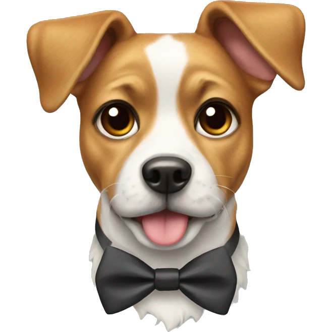 Dog wearing a bow tie emoji