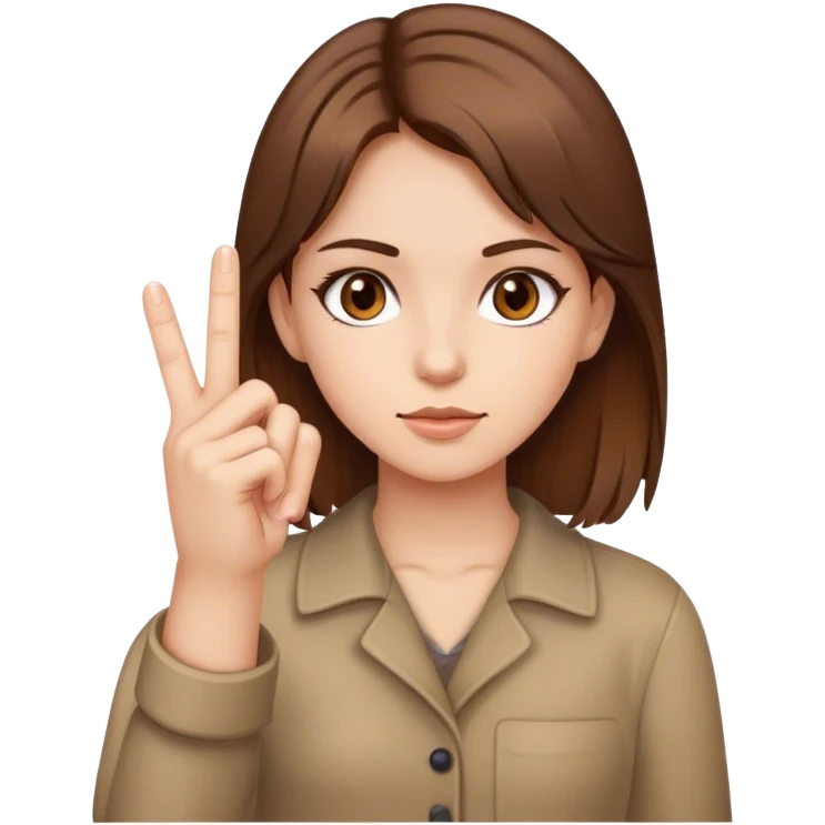 girl with brown hair and brown eyes with her middle finger up  emoji