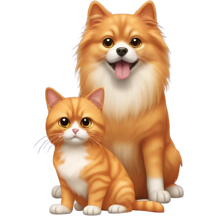 Orange cat and Pomeranian emoji