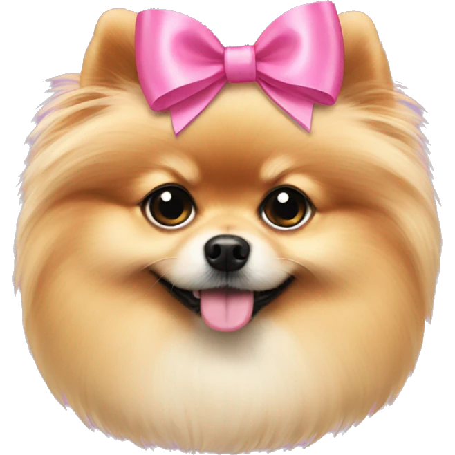 Pomeranian pink bow emoji
