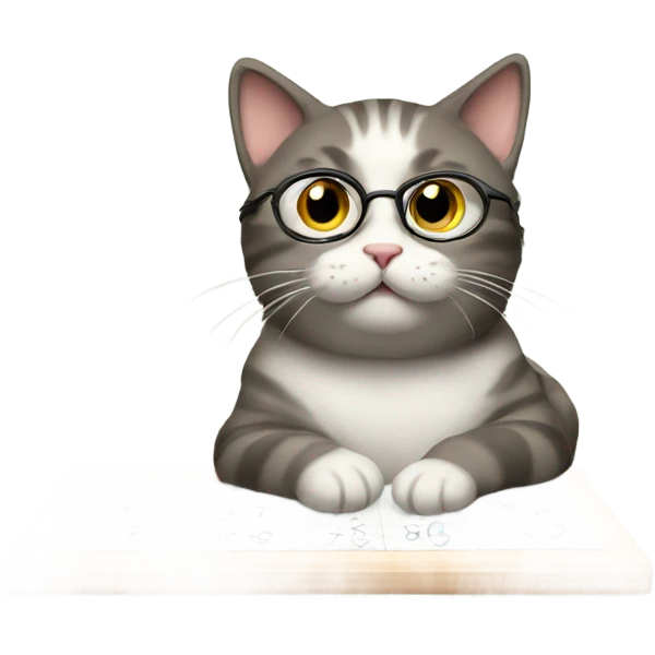 cat doing math emoji