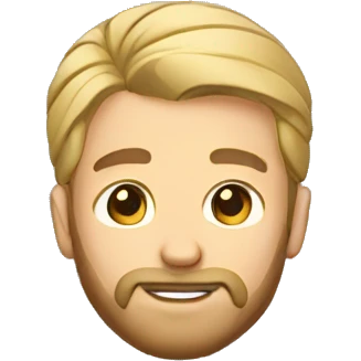 Bearded Blonde man with a bun emoji