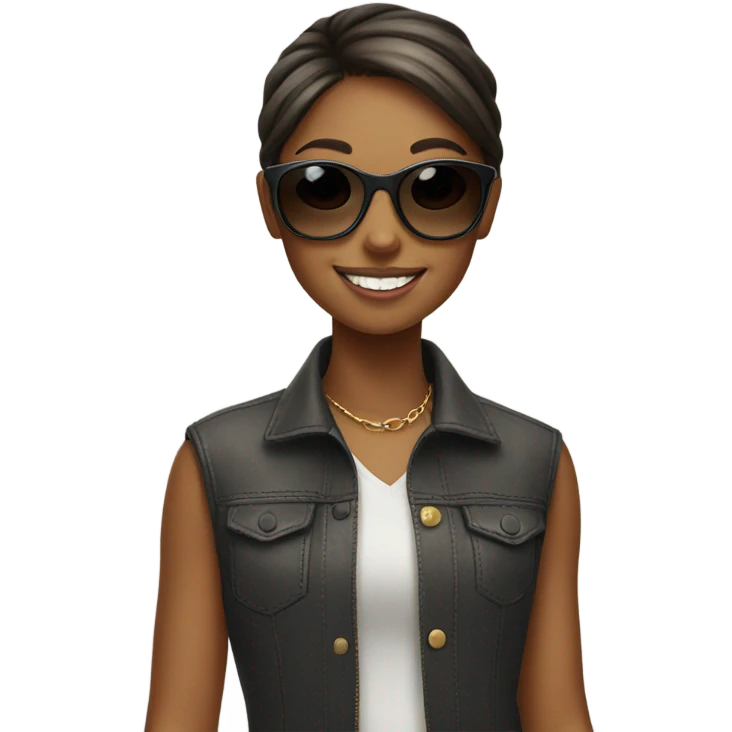 happy girl with sunglasses emoji
