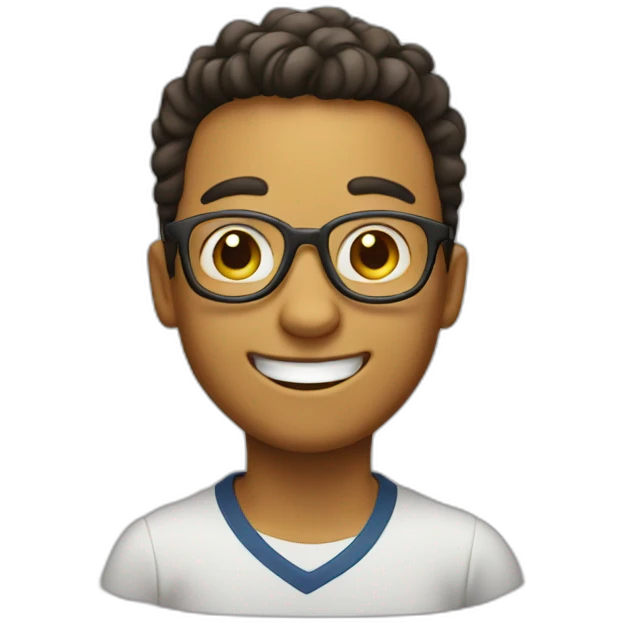 A happy boy who says I am smart emoji