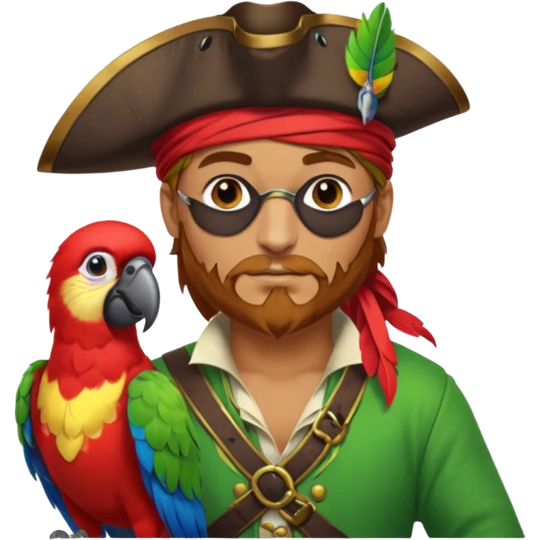 pirate and parrot emoji