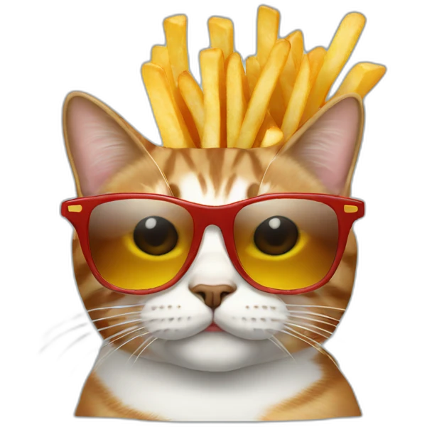 CAT with french Fries and sunglasses emoji