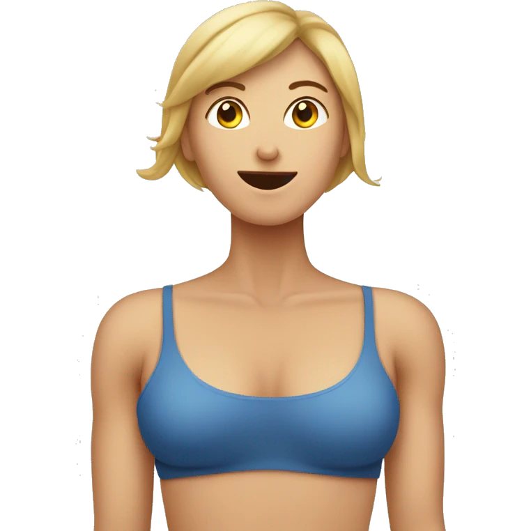 Stomach muscles, Caucasian woman emoji
