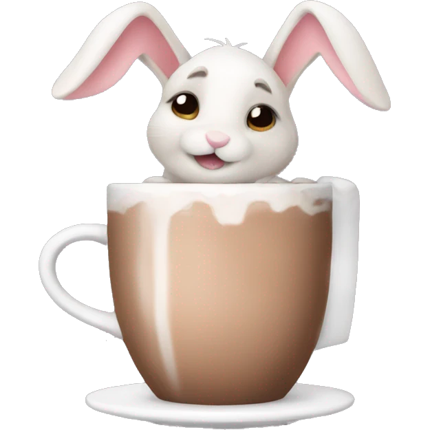 Bunny drinking hot chocolate emoji
