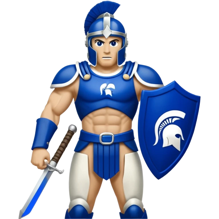 royal blue and white Michigan state sparty the spartan  emoji