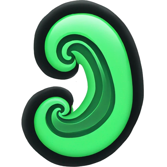 Half black and half Green broken swirl heart emoji