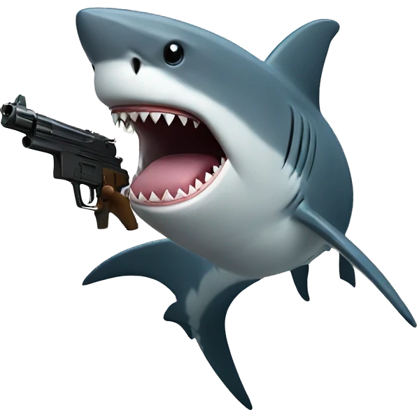 shark with a gun emoji