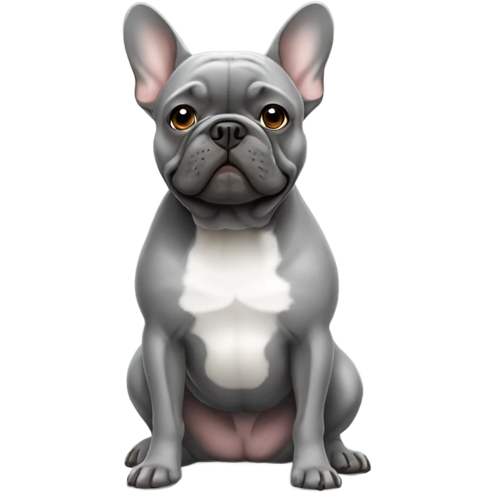 grey french bulldog emoji