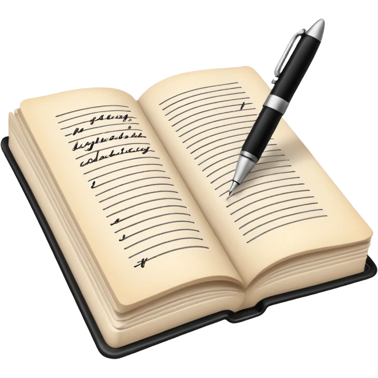 open book with a pen above emoji