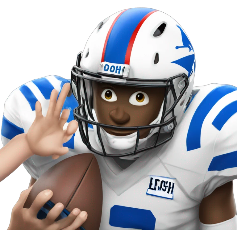 Josh Allen getting a pat on the helmet from the referee emoji