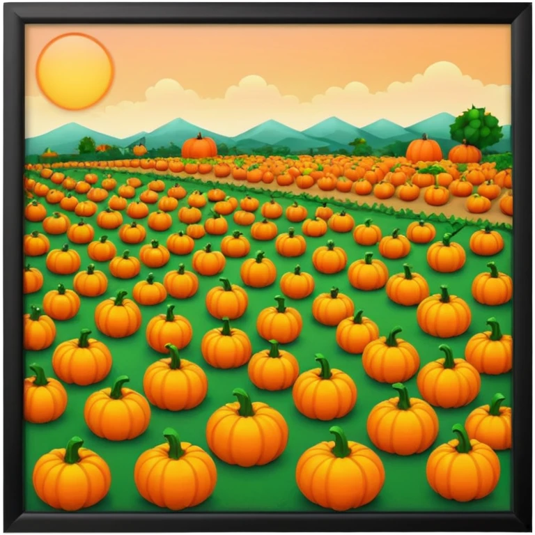 Pumpkin patch scenery emoji