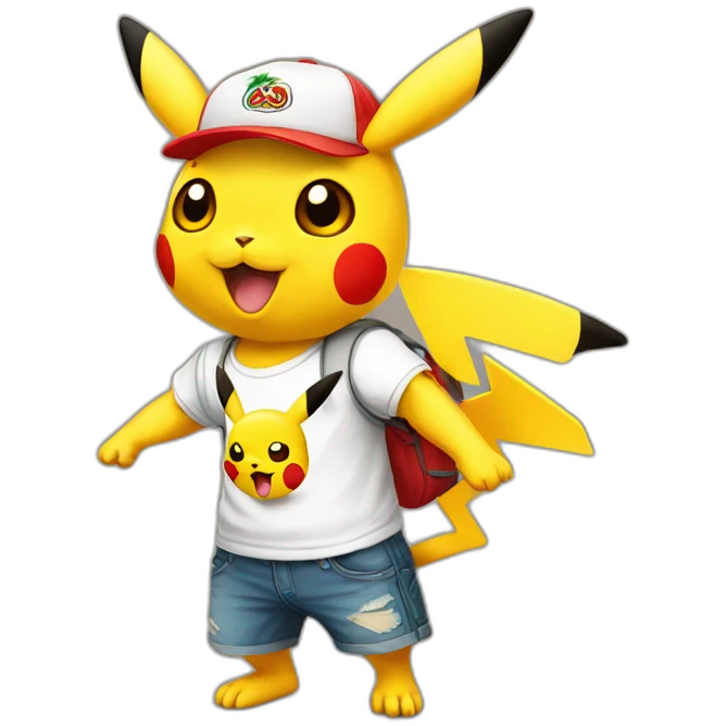 picachu with peruvian tshirt emoji