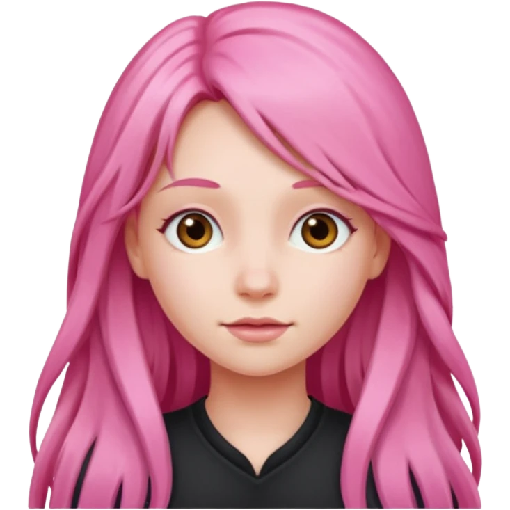 pink long hair girl emoji