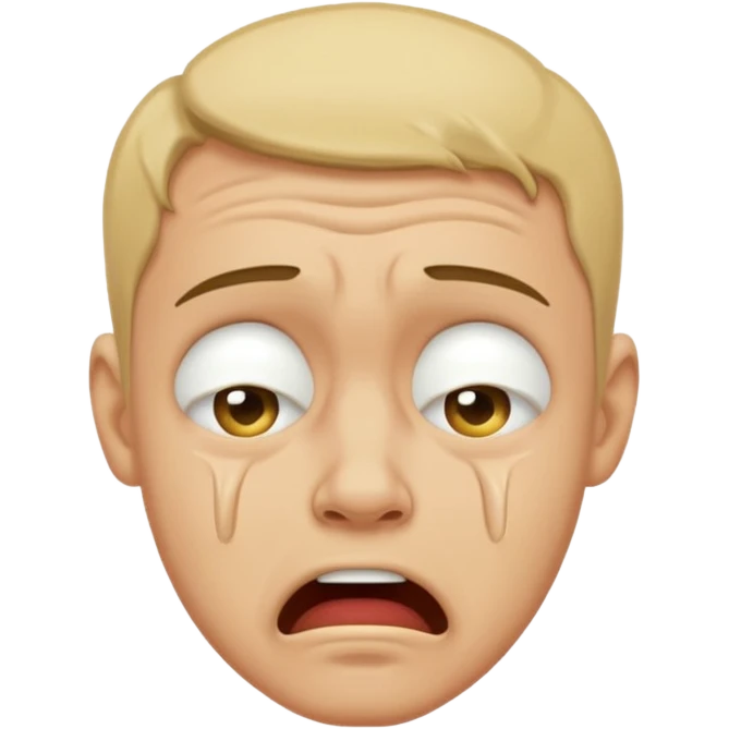 A man crying and mewing emoji