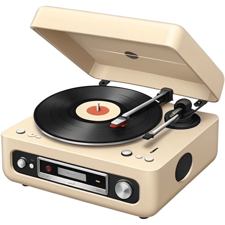 Modern record player, white and beige  emoji