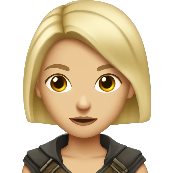 half-body blonde assassin girl (hazel eyes) emoji