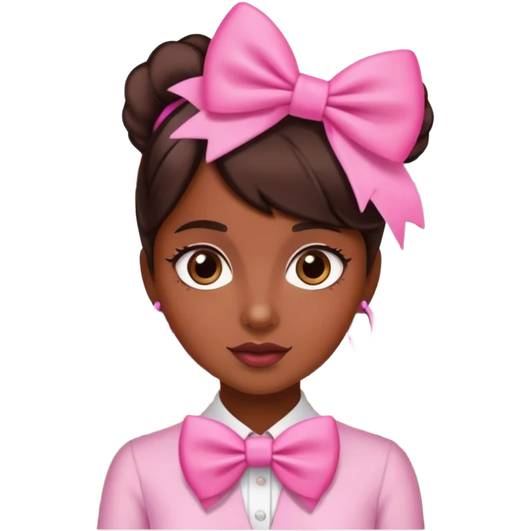 café com laço rosa emoji