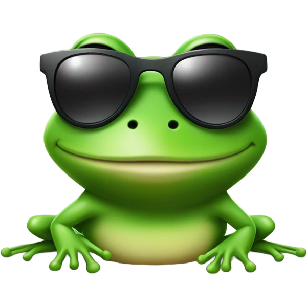 Frog with sunglasses  emoji